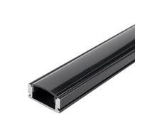 Profilé Aluminium 2m Noir pour Ruban LED - Cache Opaque Noir - SILAMP