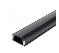 Profilé Aluminium 2m Noir pour Ruban LED - Cache Opaque Noir