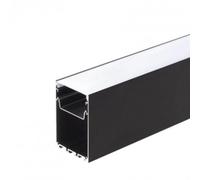 Profilé Aluminium 2m pour Réglette LED Suspendue sur Mesure Corps Noir Diffuseur Blanc