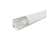 Profilé Aluminium Angle 1m pour Ruban LED Couvercle Blanc Opaque - SILAMP