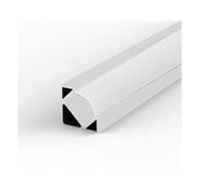 Profilé Aluminium Angle 2m pour Ruban LED Couvercle Blanc Opaque