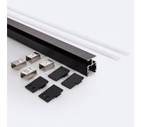 Profilé Aluminium En Saillie Double Moulure 2 m Noir pour Rubans LED jusqu'à 10