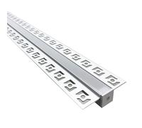 Profilé Aluminium Encastrable 1m pour Ruban LED Couvercle Blanc Opaque