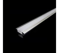 Profilé Aluminium encastré 1m pour Ruban LED Couvercle Blanc Opaque - SILAMP