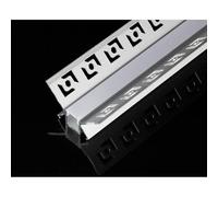 Profilé Aluminium encastré d'angle 1m pour Ruban LED Couvercle Blanc Opaque