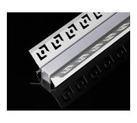 Profilé Aluminium encastré d'angle 2m pour Ruban LED Couvercle Blanc Opaque