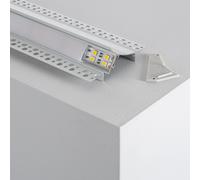 Profilé Aluminium Encastré dans Plâtre/Placo pour Rubans LED jusqu'à 20 mm avec