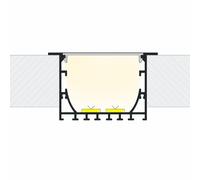 Profilé Aluminium Encastré pour Rubans LED jusqu'à 45 mm avec Capot Continu