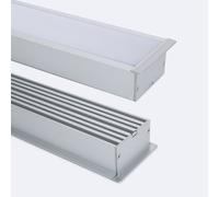 Profilé Aluminium Encastré pour Rubans LED jusqu'à 45 mm avec Capot Continu