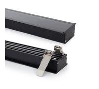 Profilé Aluminium Encastré XL pour Rubans LED jusqu'à 40mm Noir 2 m Noir tr