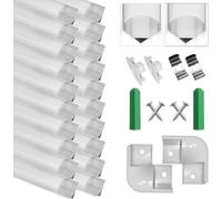 Profilé Aluminium LED, 20 x 1Mètre V Shape Profilés en Aluminium, Canaux et Diffuseurs LED avec Couvercle PC - Accessoires Complets, Compact Finition Professionnelle pour Ruban LED (Argent-V)