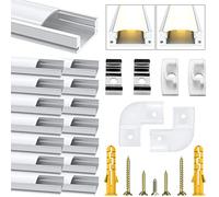 Profilé Aluminium Led Chesbung, Canal aluminium Led en pour Bandes à Led, Profil Led avec Couvercle Blanc Crème, Canal Led et Diffuseur LED avec Embouts, Clips de Montage en Métal (15Pack-1M-U)