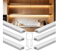Profilé Aluminium LED en U-VEVOR-1 m-Lot de 6 Canal LED-pour Ruban Lumineux Éclairage sous Meuble Cuisine