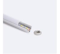 Profilé Aluminium Rond Suspendu pour Ruban LED jusqu'à 11 mm Aluminium 2 m Blanc translucide