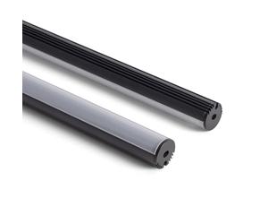 Profilé Aluminium Suspendu Rond pour Rubans LED jusqu'à 11 mm Noir 2 m Semi