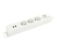 Bloc multiprise 3 prise électrique + 2 port USB fil 1.50M + interrupteur