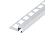 Profilé carré en aluminium argenté brillant - Rail pour carrelage (10 mm, 250 cm)