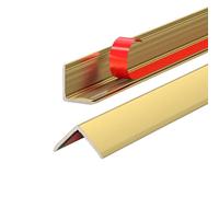 Profilé Carrelage Adhésive, 100cm* 3pièces Aluminium Baguette d' Angle en L, Baguette de Finition Murale, Cornière de Mur et Meuble, Protection de Bordure(Frosted Gold,20mm x 0.9m)