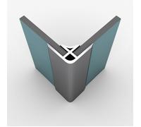 Profilé d’angle en Aluminium Finition Anodisé Brillant pour Panneaux Muraux - 15x15x2100 mm