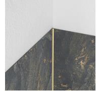 Profilé d’angle en Aluminium Finition Or Brossé pour Panneaux Muraux - 15x15x2100 mm