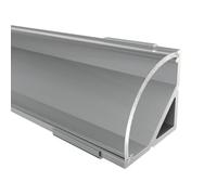 Profilé d’angle LED en aluminium anodisé, pour bandes LED de 16 mm (par exemple pour bande LED Philips Hue), avec cache clair à clipser - 100 cm - Spree