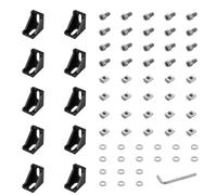 Profilé d'angle en aluminium - Matériel de fixation - 20 x 20 cm - Matériel de fixation - Profilé d'angle en aluminium - Connecteur mural - Grille d'angle à 90 ° - Pour profilé d'entretoise 2020