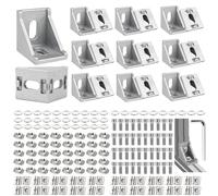 Profilé d'Angle en Aluminium - Matériel de Fixation - 30 x 30 mm - Connecteur d'Angle - Support Mural - Grille à 90° - Pour Profilé d'Entretoise 3030 3060, Imprimante 3D, Routeur CNC, Projets