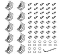 Profilé d'angle en aluminium - Matériel de fixation - 40 x 40 cm - Matériel de fixation - Profilé d'angle en aluminium - Connecteur mural - Grille d'angle à 90 ° - Pour profilé d'entretoise 4040
