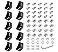 Profilé d'angle en aluminium - Matériel de fixation - 40 x 40 cm - Matériel de fixation - Profilé d'angle en aluminium - Connecteur mural - Grille d'angle à 90 ° - Pour profilé d'entretoise 4040