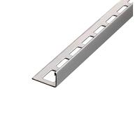 Profilé d'angle fin de carrelage acier inoxydable brossé (9 mm, 300 cm)