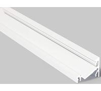 Profilé d'angle LED 1 m C14 en aluminium blanc pour bandes LED avec cache slide laiteux pour rubans LED jusqu'à maximum 14 mm (blanc, 1 m de slide laiteux).