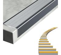 Profilé de Bord de Marche en Forme de L, 1 m, 2,3 mm d'épaisseur, Imperméable et Antidérapant Profilé d'angle en Aluminium, pour Intérieur et Extérieur(Gray,40 x 20 mm)