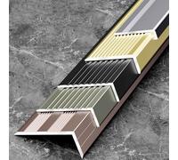 Profilé De Bord Marche Antidérapant En Alliage D'aluminium Forme L, Protection, Installation Facile, For Carrelage, Parquet Et Marbre, Intérieur Extérieur(Purple gold,90cm L 40mm*20mm)