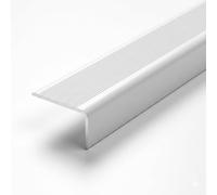 Profilé de bordure d'escalier en aluminium antidérapant pour escalier en bois, stratifié ou carrelage, bande de transition durable pour escalier intérieur (blanc, 10 x 30 x 90 cm)
