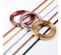 Profilé de bordure métallique flexible et auto-adhésif, étanche et pliable murs, plafonds, sols, meubles, bordures de carrelage, bronze brossé, 3 m x 20 mm (3mx15mm)