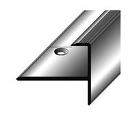 Profilé de bordure / Seuil d'arrêt avec le nez pour le parquet, 15,3 mm de haut, Aluminium anodisé, foré, couleur: argent