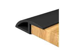 Profilé De Garniture De Bordure De Tapis, Bande De Transition De Sol En Caoutchouc, Rampe D'entrée Auto-adhésive Pour Sols Inégaux Stratifiés(Black,100cm/3.3ft)