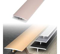 Profilé De Jonction Pour Planchers 90CM Bande De Transition De Sol En Aluminium Forme De T Séparateur Plat Encadrement De Seuil Extérieur(Pink)