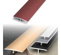 Profilé De Jonction Pour Planchers 90CM Bande De Transition De Sol En Aluminium Forme De T Séparateur Plat Encadrement De Seuil Extérieur(Red)
