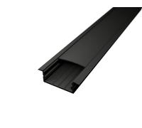 Profilé de montage LED WIDE-IN-20 en aluminium argenté pour bandes LED avec cache transparent ou laiteux, pour rubans LED jusqu'à max. 20 mm (profilé 1 m noir + cache noir)