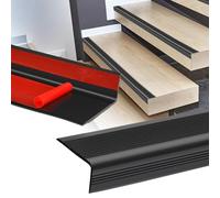 Profilé De Nez De Marche Autocollant, 10 M, Profilé En L Pour Une Utilisation Intérieure Et Extérieure, Protection De Bord De Marche En PVC Noir 90 X 30 Mm