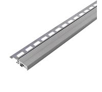 Profilé de nez de marche avec insert caoutchouc étroit gris (9 mm, 250 cm)