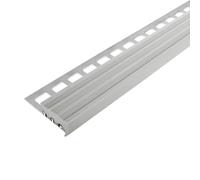 Profilé de nez de marche avec large insert en caoutchouc gris (9 mm, 250 cm)