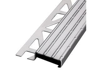 Profilé de nez de marche V2A acier inoxydable antidérapant (H= 9mm, L= 250cm)