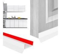 Profilé de plinthe pour Cuisine de 15, 16, 17 et 18 mm Plinthe Souple Autoadhésive pour Haute élasticité, Caoutchouc Silicone Transparent (blanc, 3m)