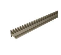 Profilé de socle Ufitec auto-adhésif - Pour murs et portes propres - Idéal pour les rénovations, largeur visible : 18,6 mm - Autocollant - 1 profil (150 cm, aspect acier inoxydable)