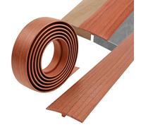 Profilé de Transition Autocollant,Profil en T, 5 cm × 3 m,Barre de Seuil en PVC,Couvercle Plat pour Seuils de Porte Seuil Ou Jonction Parquet, Compatible Avec Tous Les Types De Sols,Grain de bois brun