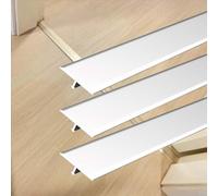 Profilé De Transition, Barre De Seuil Aluminium 3 Pièce 90cm Rampe De Seuil De Porte Et Barre De Transition Au Sol, Bande De Séparation Pour Sol Pour Portes(Argent,W4xL90cm)