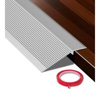 Profilé de transition, compensation de hauteur, bandes de transition en aluminium, autocollant, hauteur de pontage 10 à 35 mm, pour seuils, rampes, stratifiés de carrelage, 0,9 m de long (argenté)