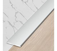 Profilé De Transition De Sol en Alliage D'Aluminium, Bande De Revêtement De Sol Garniture De, Bord De Sol, Bande De Sol, pour Transition De Joint De Sol Plat(White,1cm)